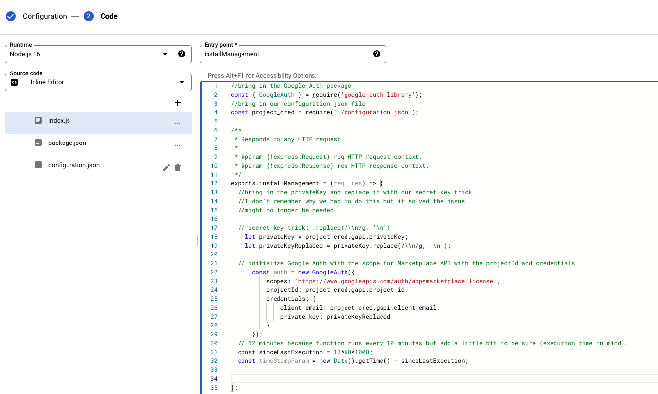 Cloud Function with Google Auth